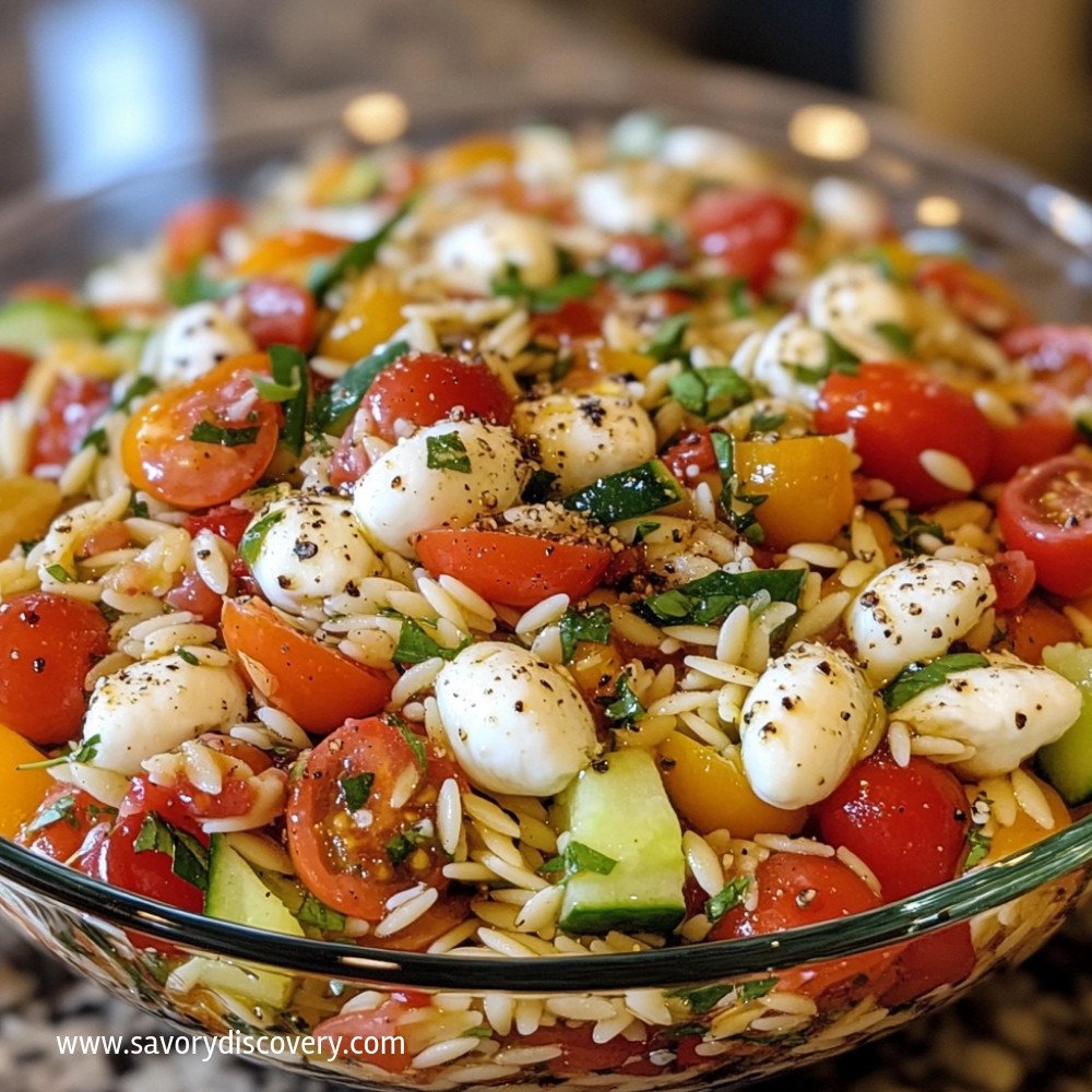 Bruschetta Orzo Pasta Salad