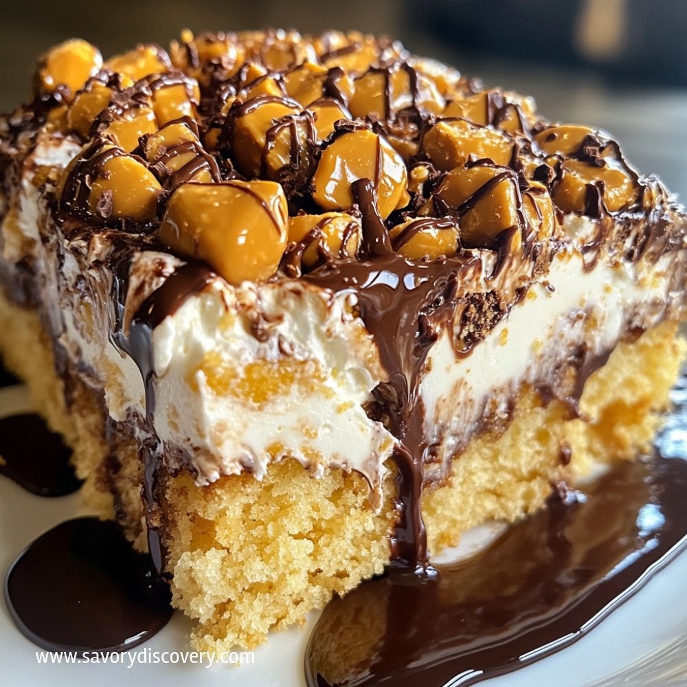 Butterfinger Poke Cake