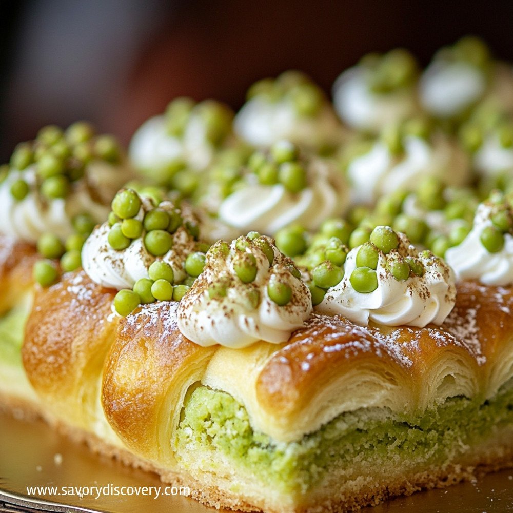 Carpathian Cake with Pea Choux Pastry