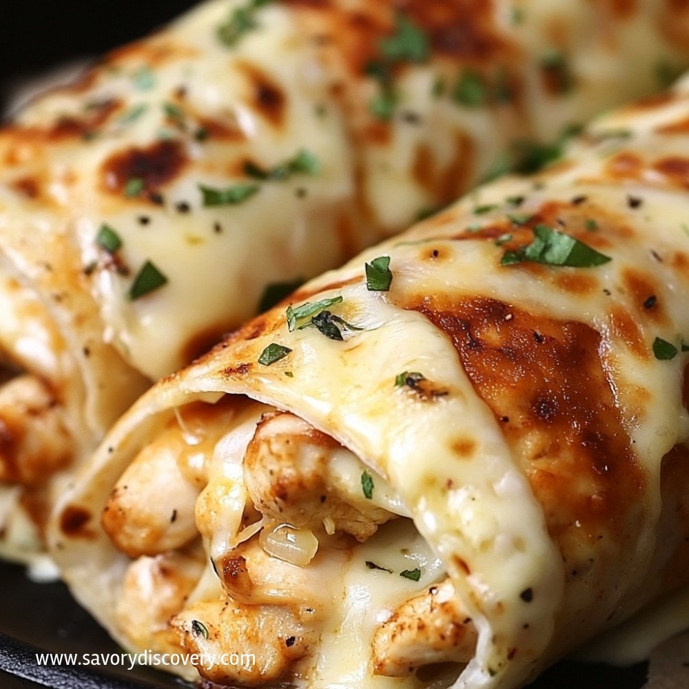 Cheesy Garlic Chicken Wraps