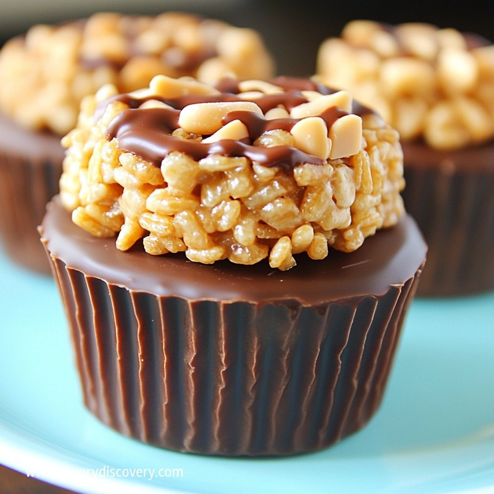 Chocolate Peanut Butter Rice Krispy Cups