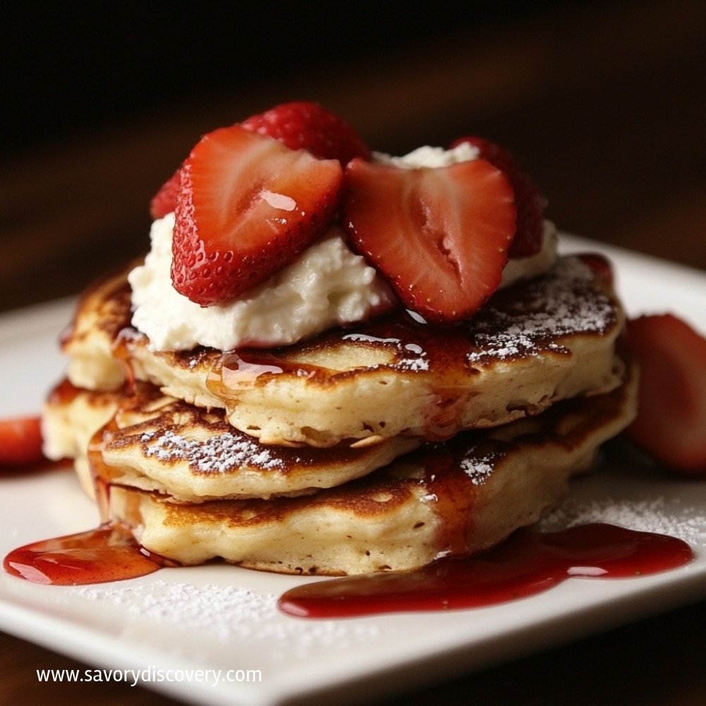 Cottage Cheese and Strawberry Pancakes