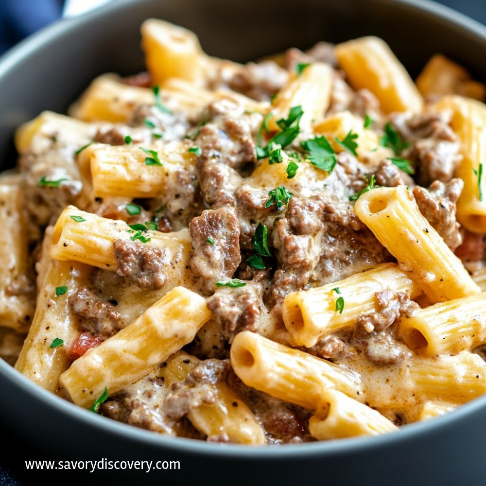 Creamy Slow Cooker Beef Pasta