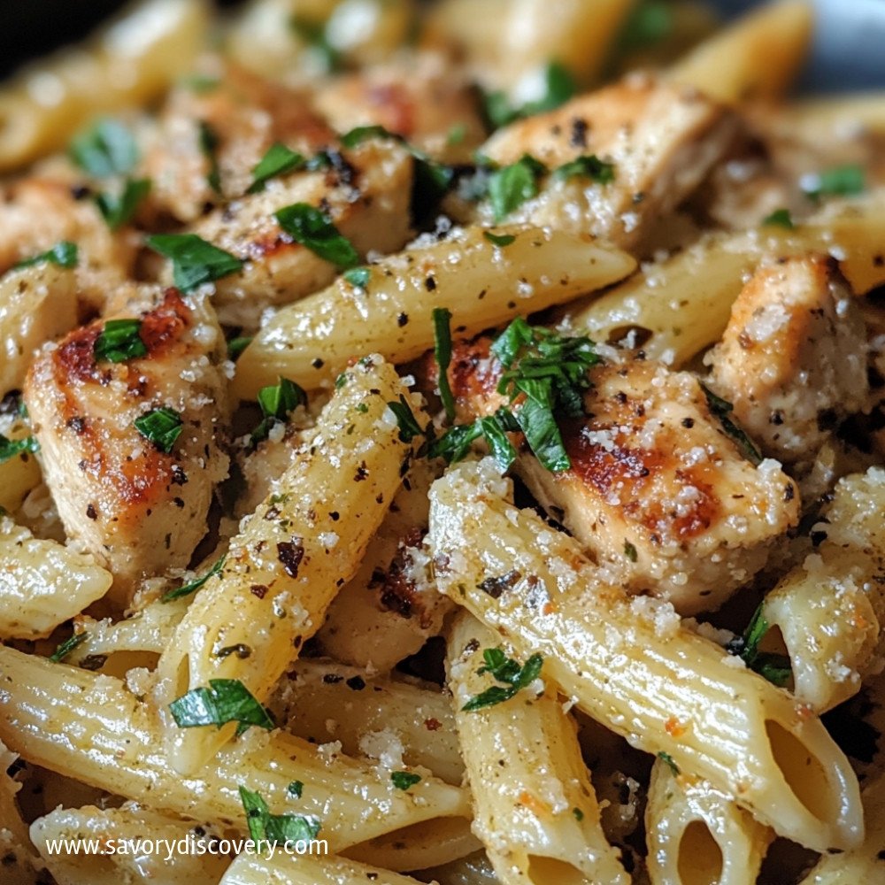 Crockpot Garlic Parmesan Chicken Pasta