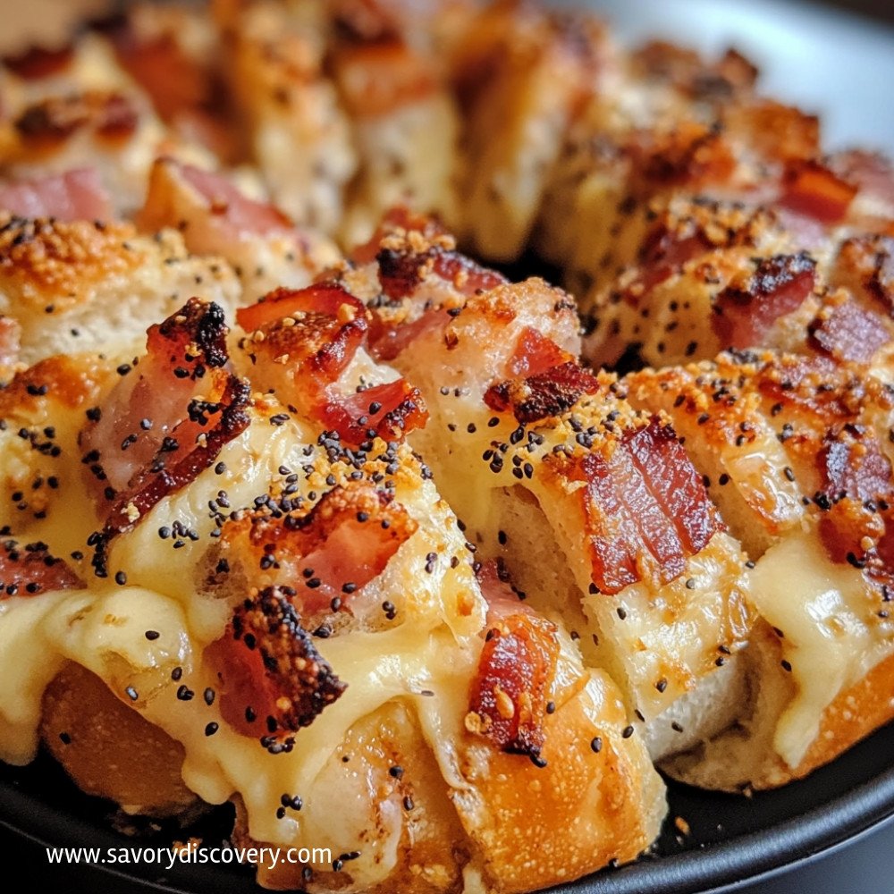 Everything Bagel Cheesy Bacon Pull Apart