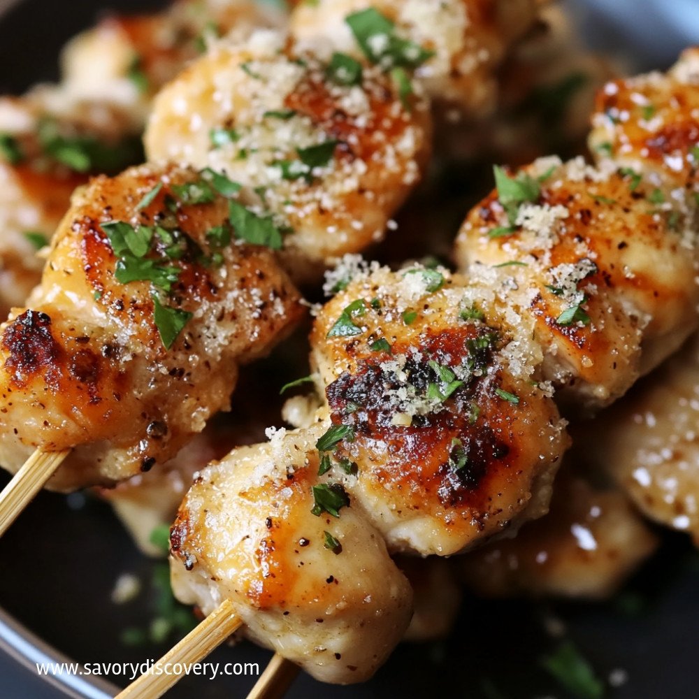 Garlic Parmesan Chicken Skewers