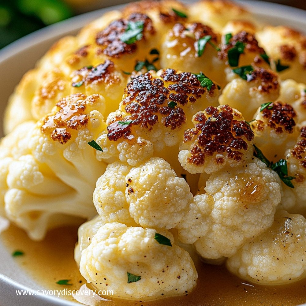 Golden Roasted Cauliflower with Butter Sauce