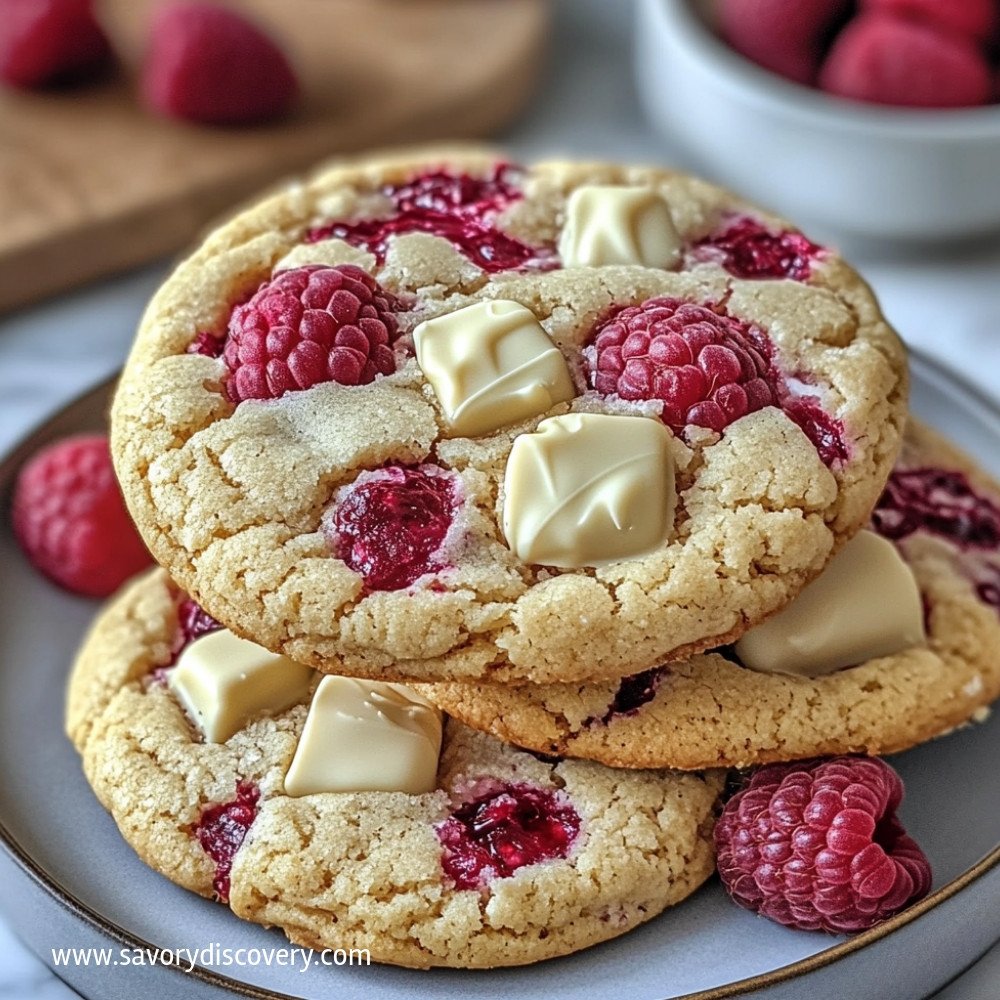 Gooey Raspberry White Chocolate Cookies