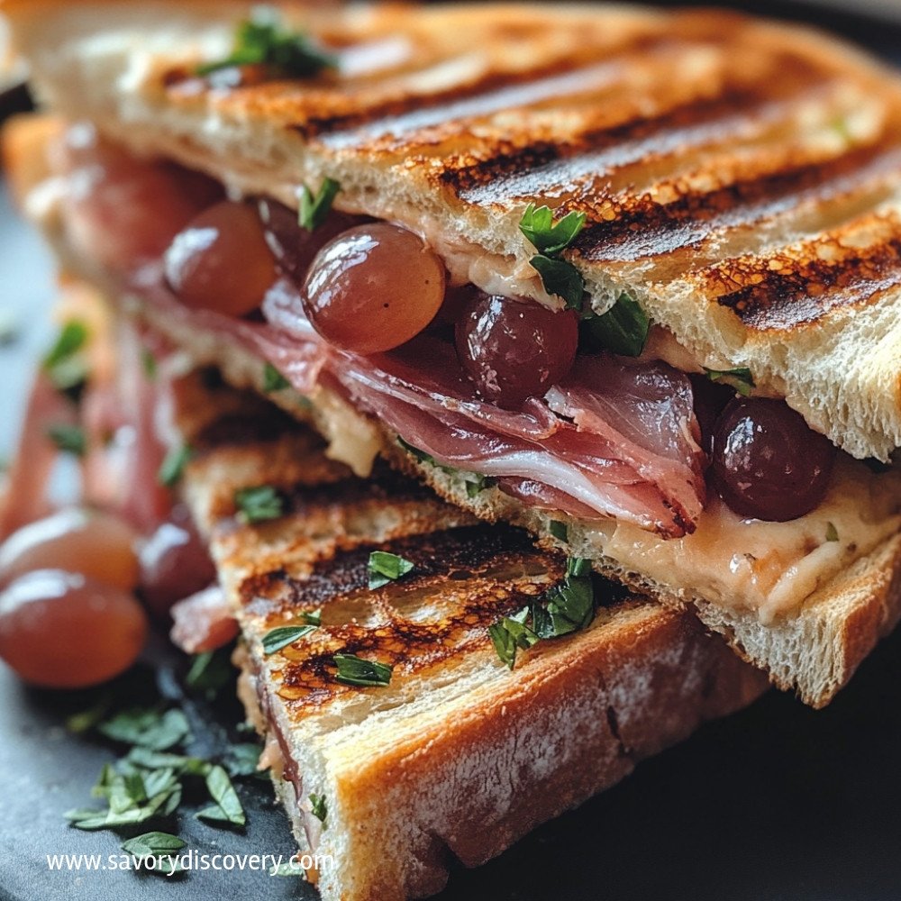 Grape Mostarda and Prosciutto Panini