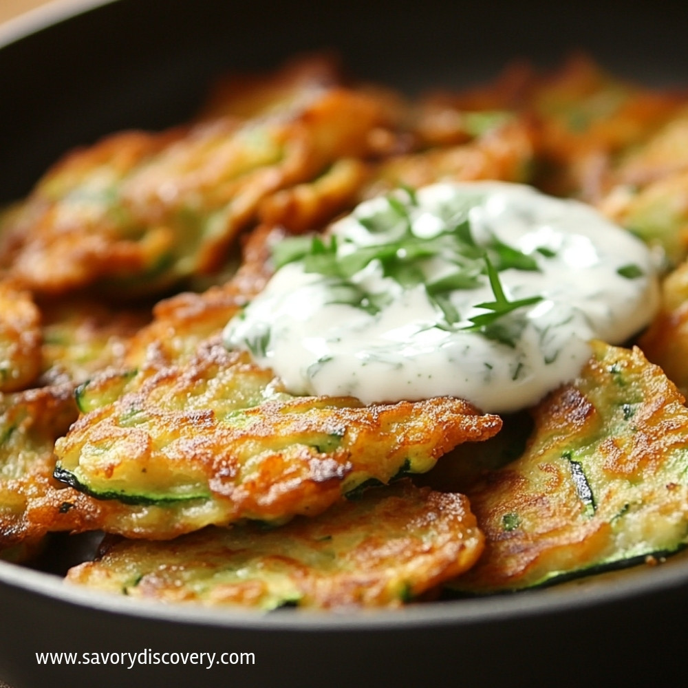 Greek Zucchini Fritters with Garlic Yogurt