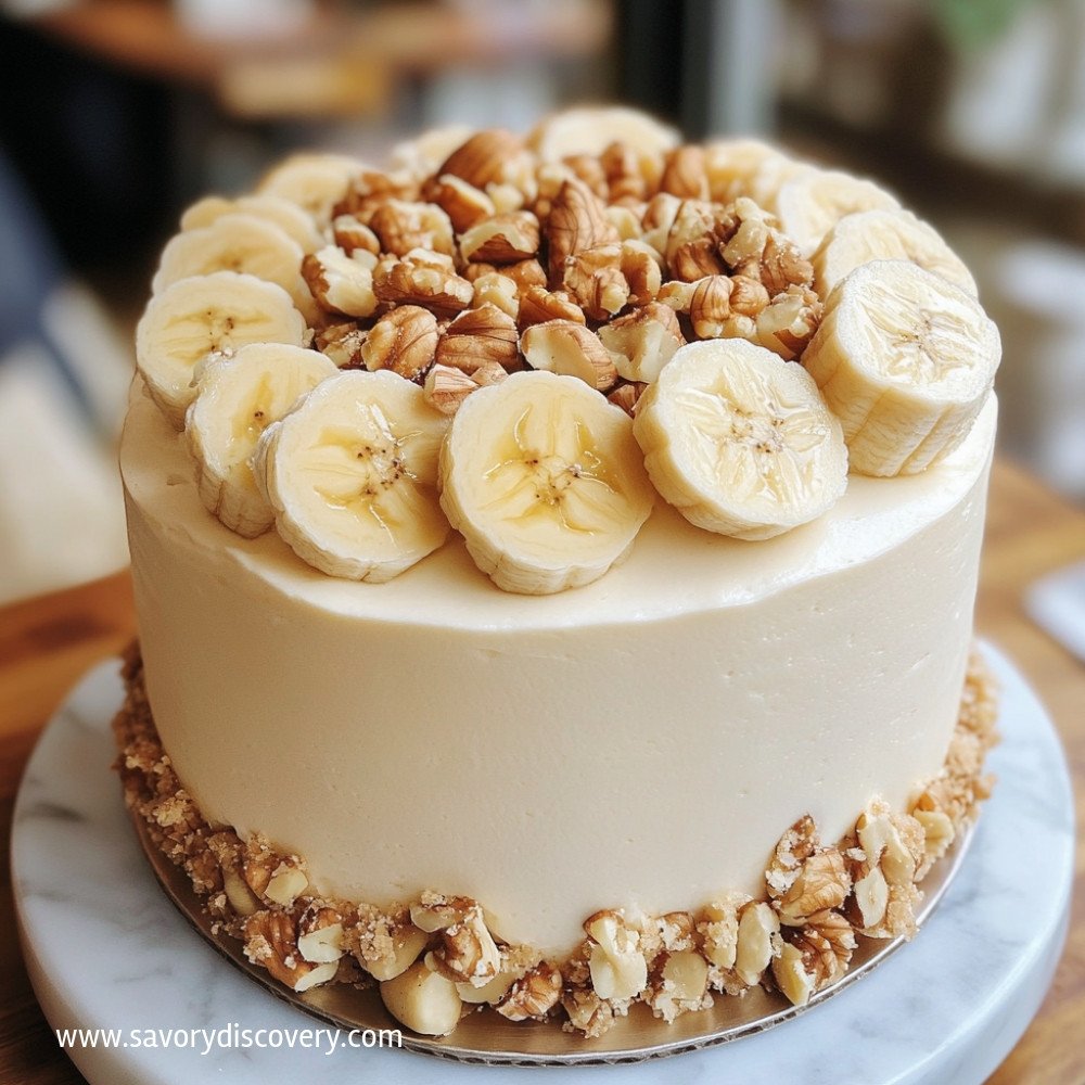 Heavenly Banana Walnut Cream Cake