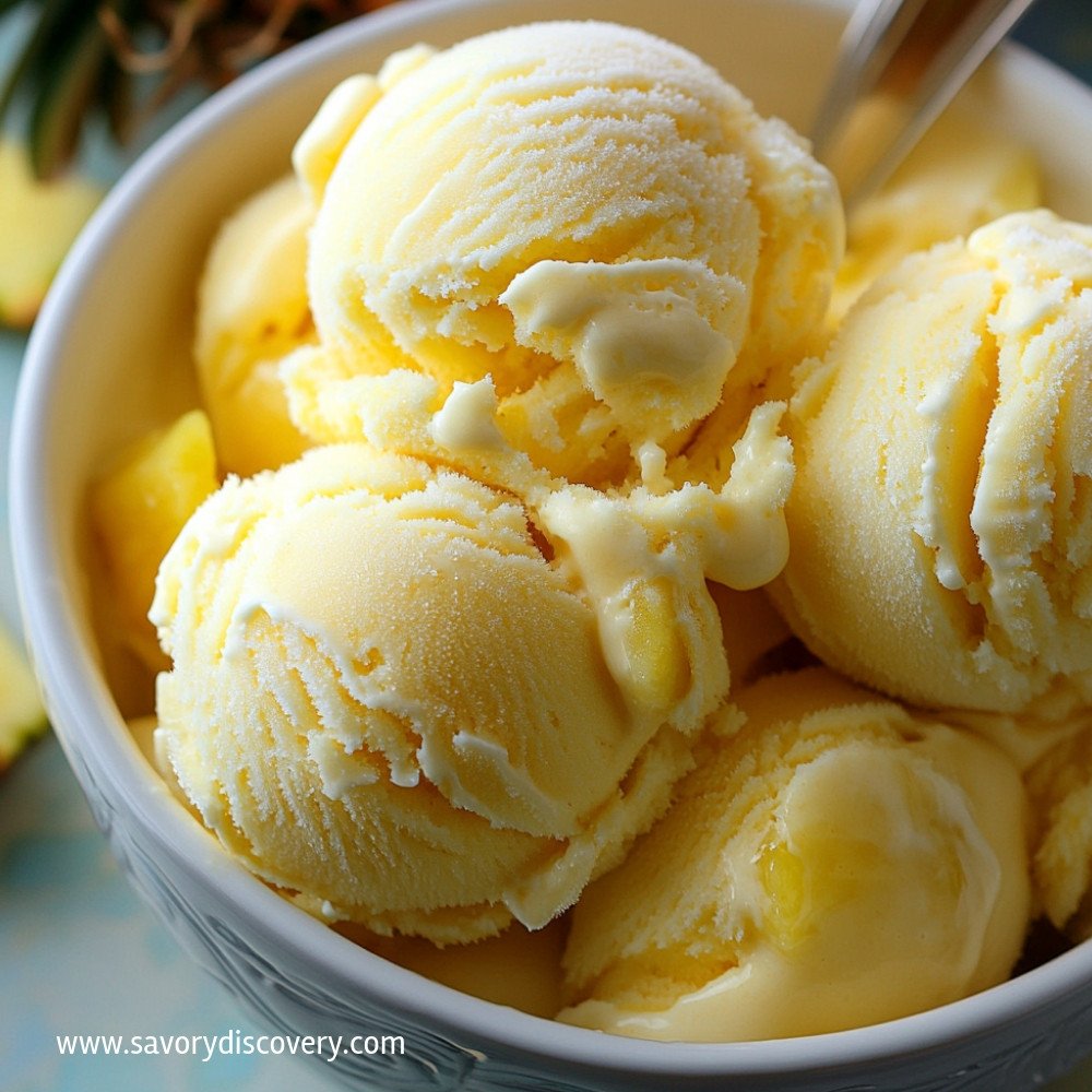 Homemade Fresh Pineapple Ice Cream