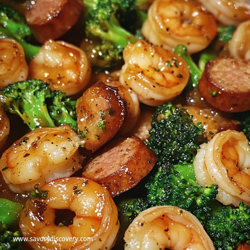 Honey Garlic Shrimp and Sausage with Broccoli