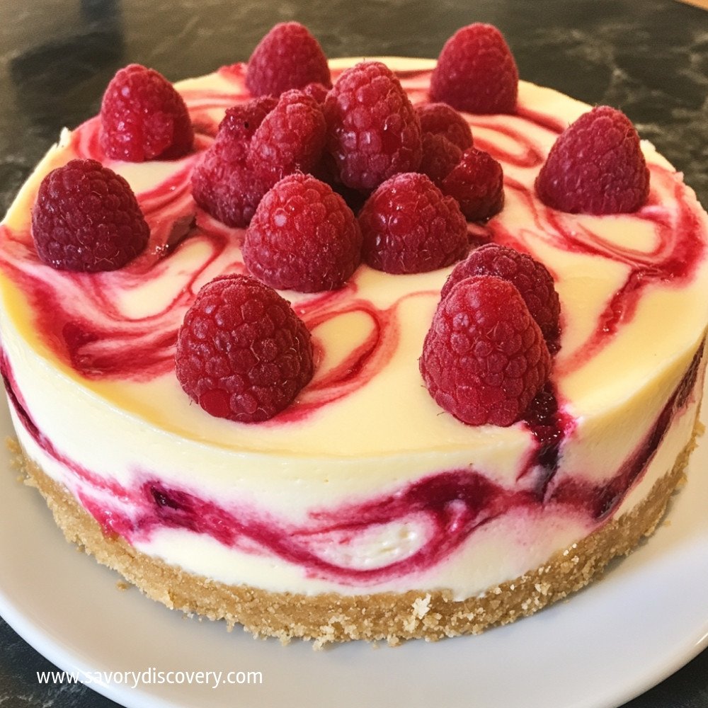 Lemon Raspberry Swirl Cheesecake