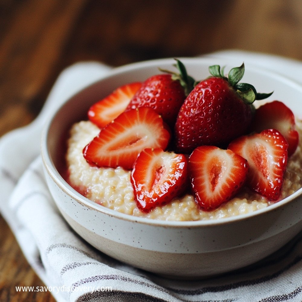 Millet Pudding with Strawberries