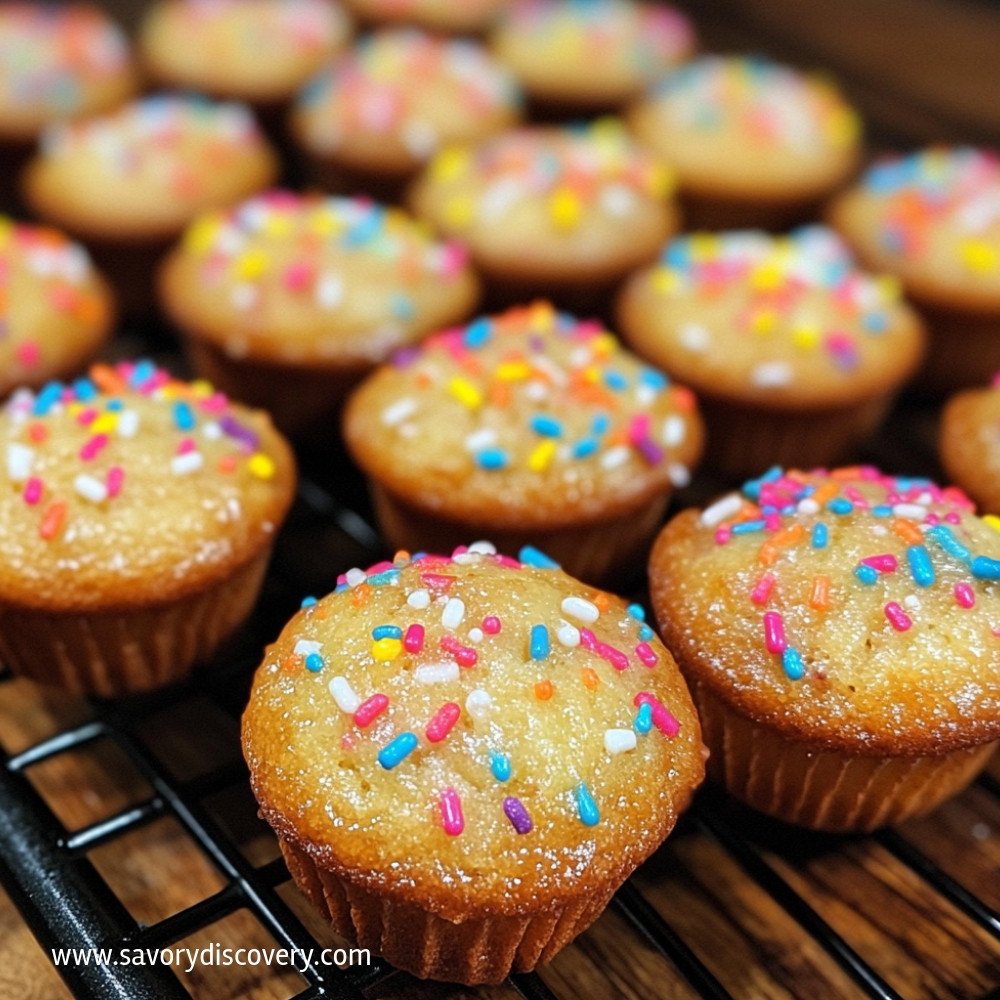 Mini Birthday Cake Banana Muffins