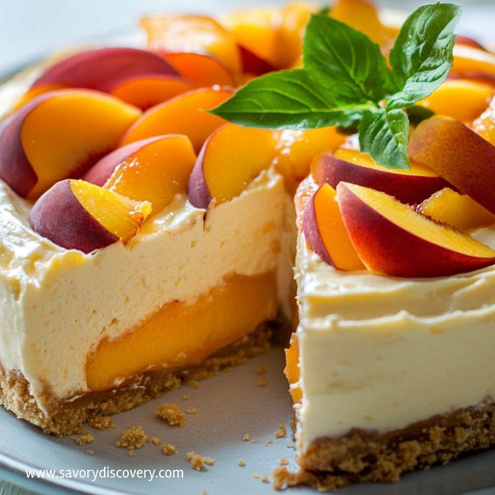 No-Bake Peach Cheesecake