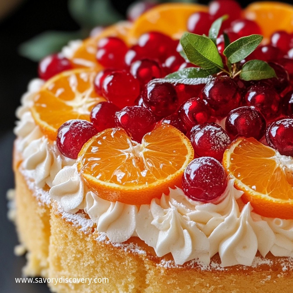 Orange Cake with Red Berries