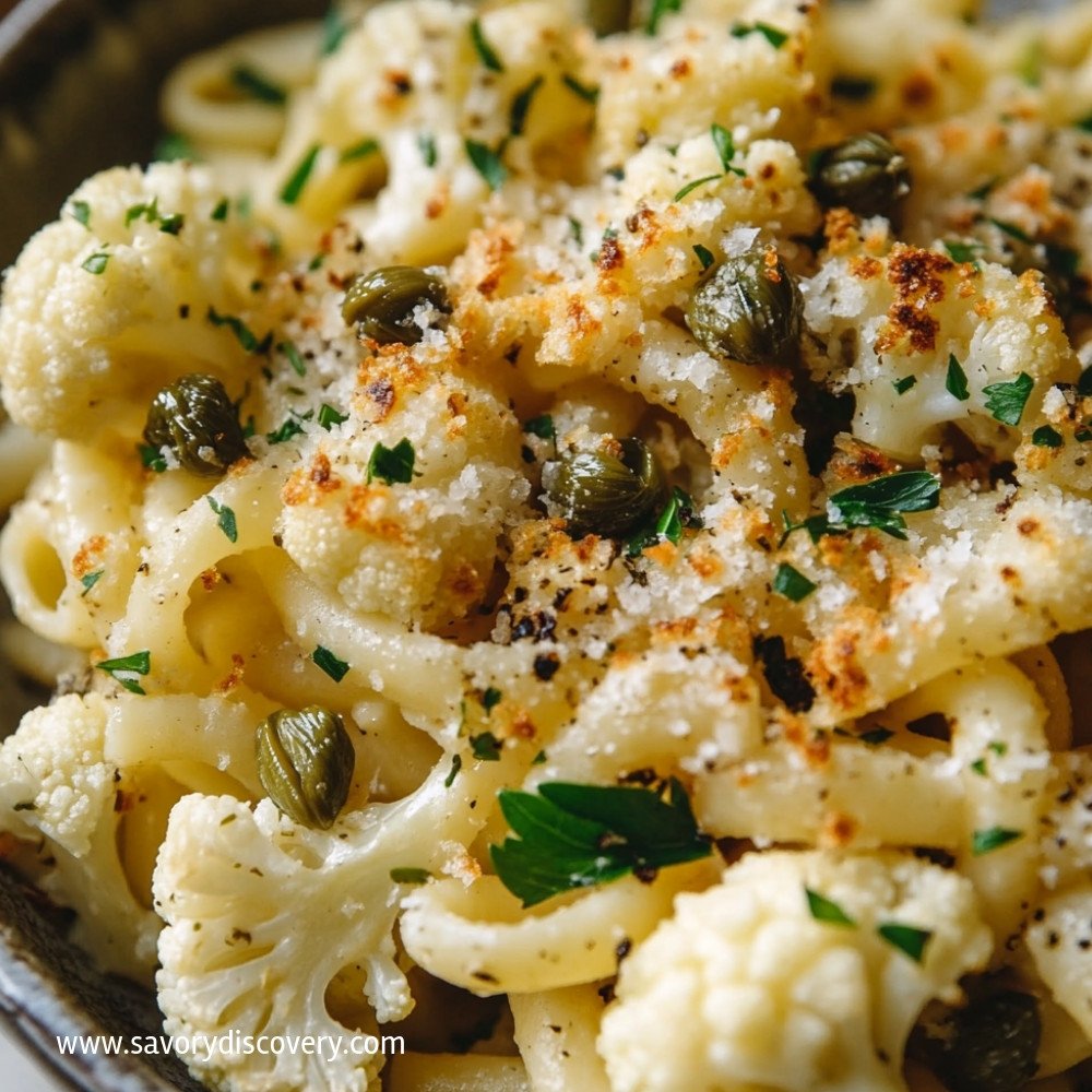 Pasta with Roasted Cauliflower and Crispy Capers