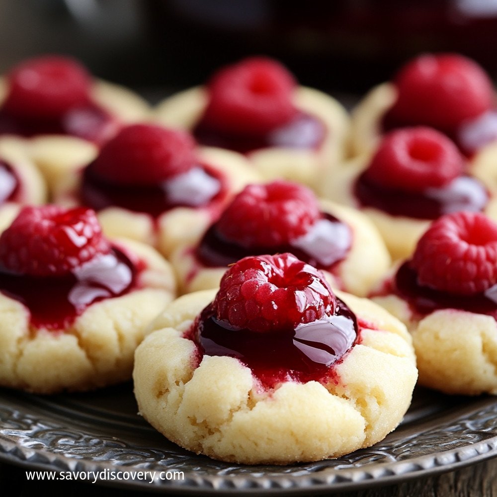 Raspberry Cheesecake Thumbprint Cookies