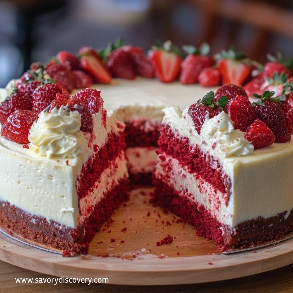 Red Velvet Strawberry Cheesecake