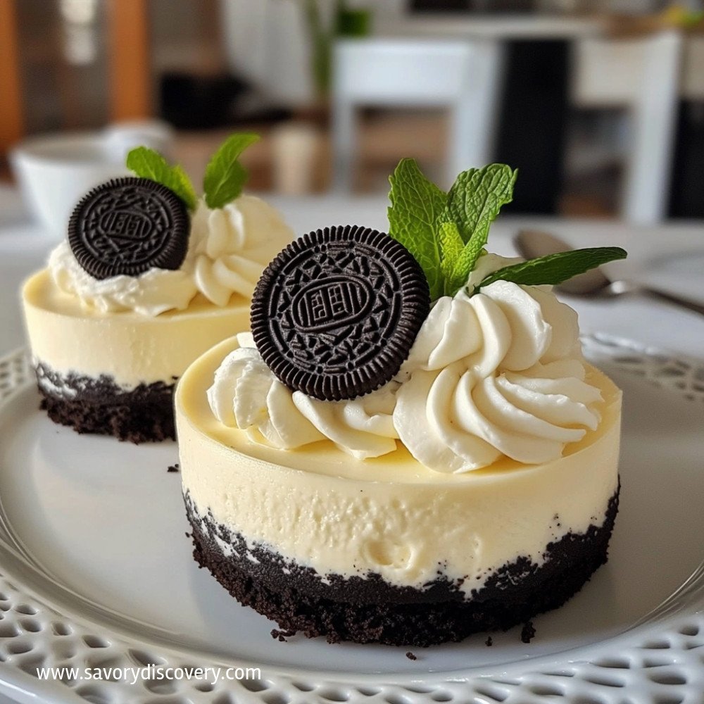 Small Serve Baked Oreo Cheesecake in a Cooker