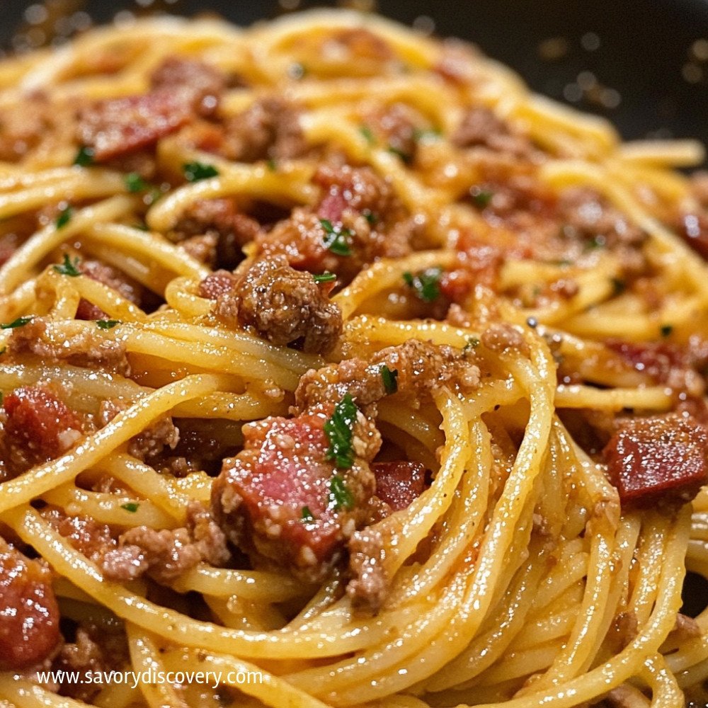 Spaghetti with Fresh Soppressata