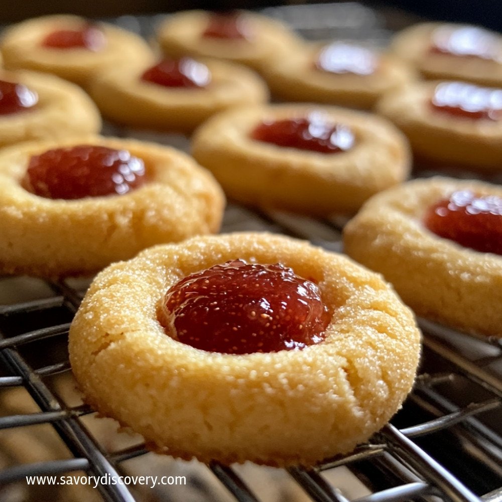 Strawberry Jam Thumbprint Cookies