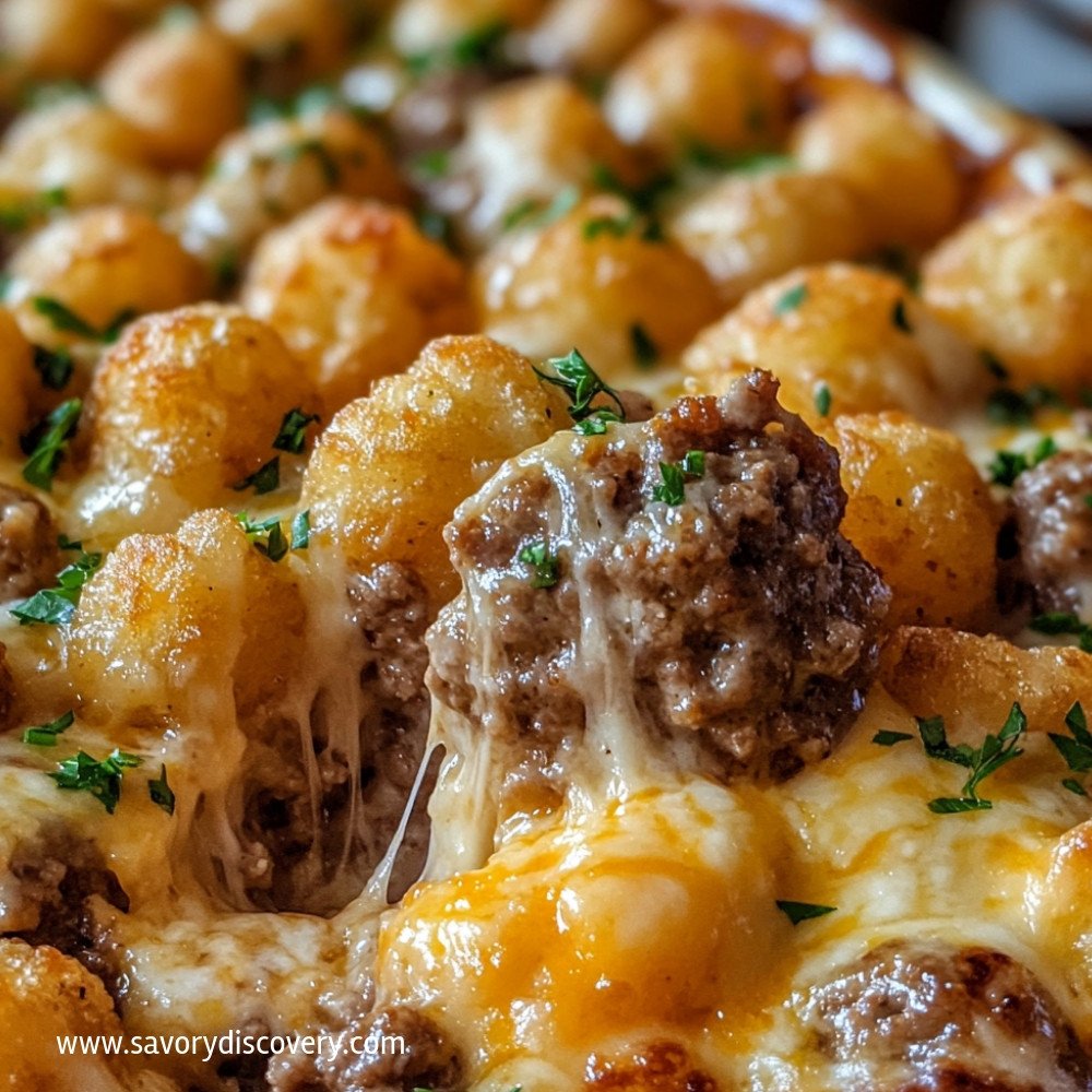 Swedish Meatball Tater Tot Casserole