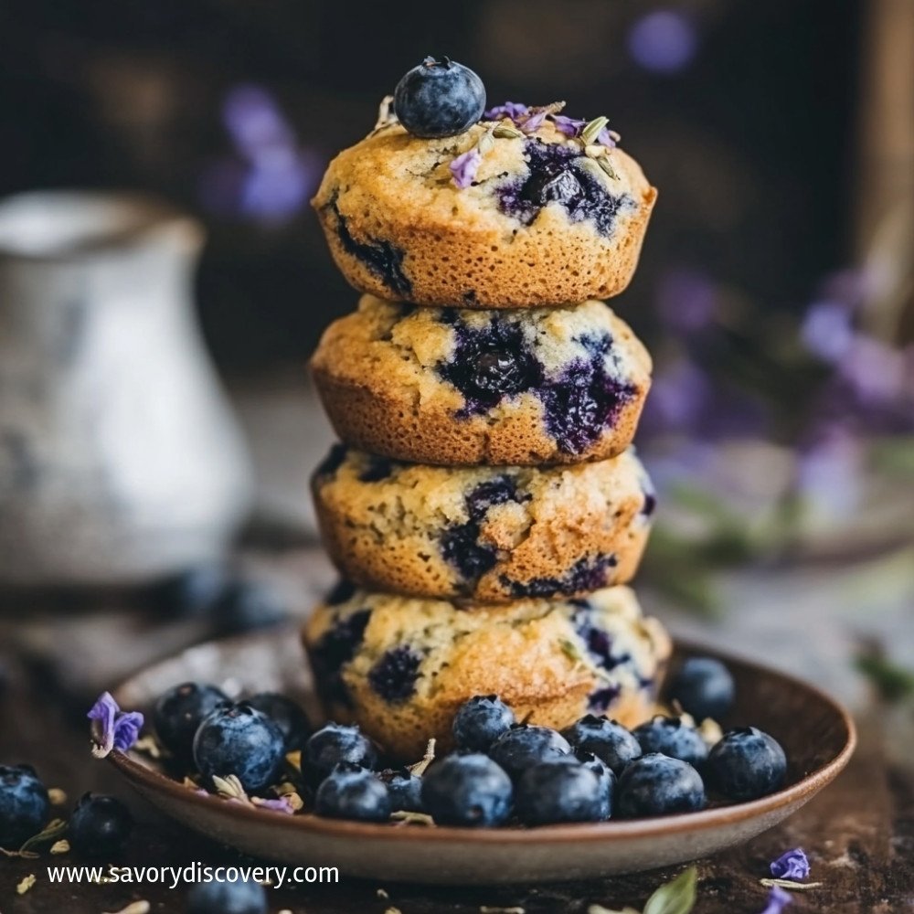 Tea Infused Blueberry Muffins