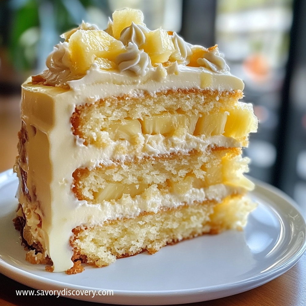 White Chocolate Cake with Pineapple Filling