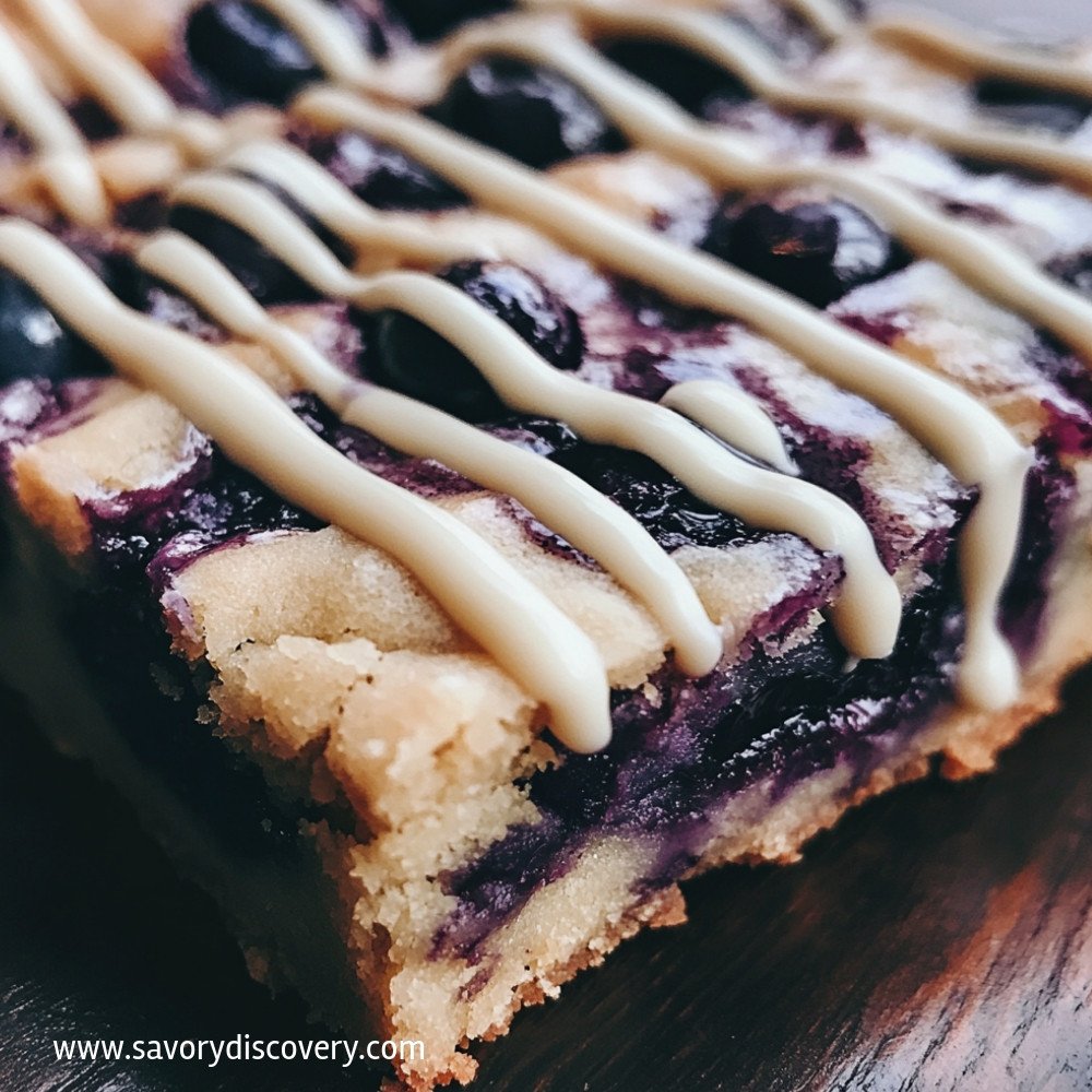 Blueberry Lemon Cookie Bars with White Chocolate Drizzle