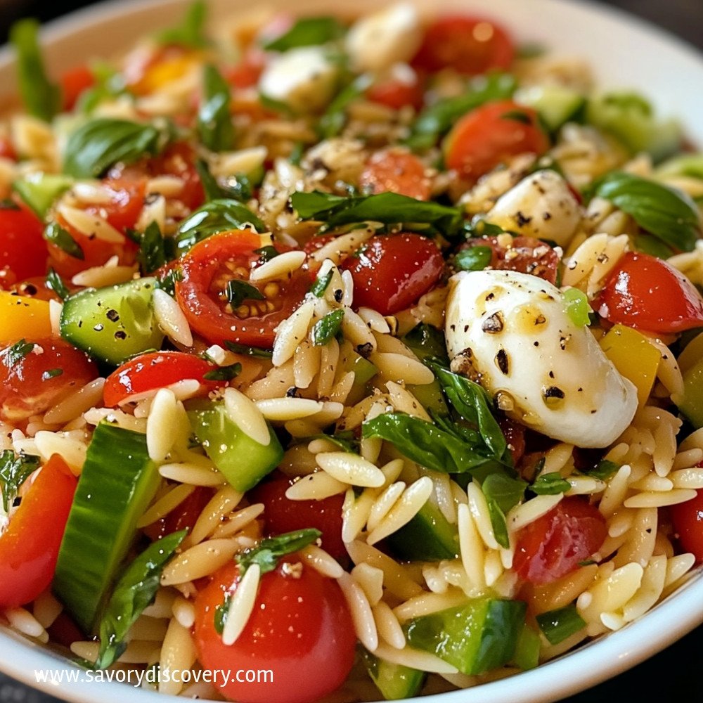 Bruschetta Orzo Pasta Salad