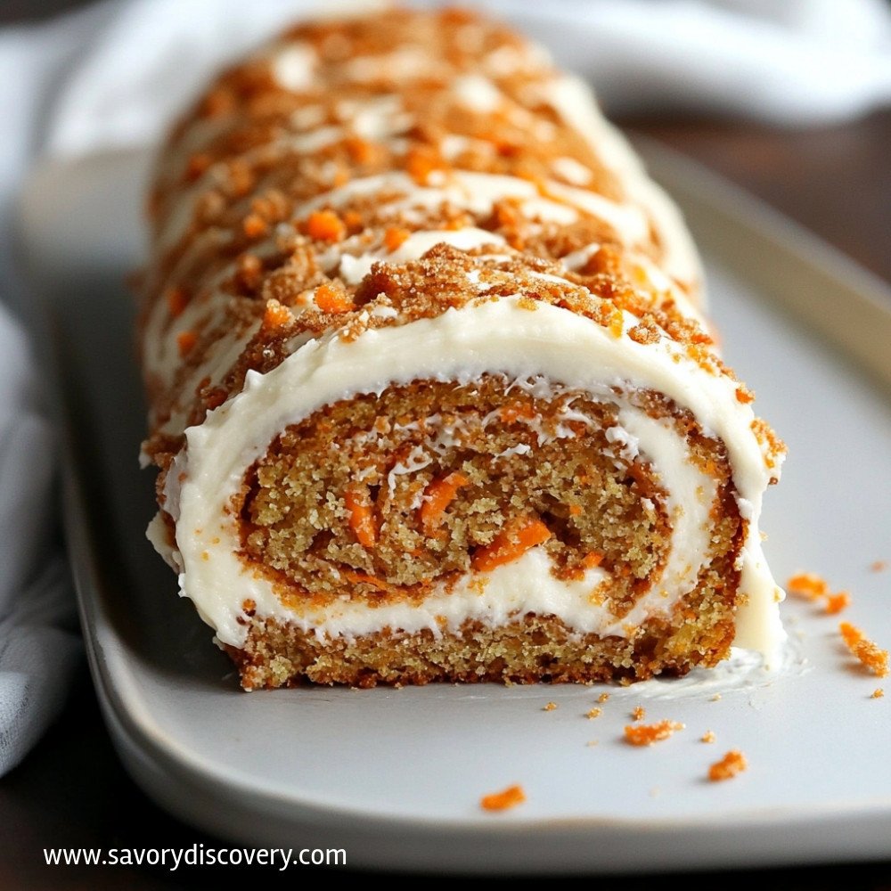 Carrot Cake Roll with Cream Cheese Frosting Filling