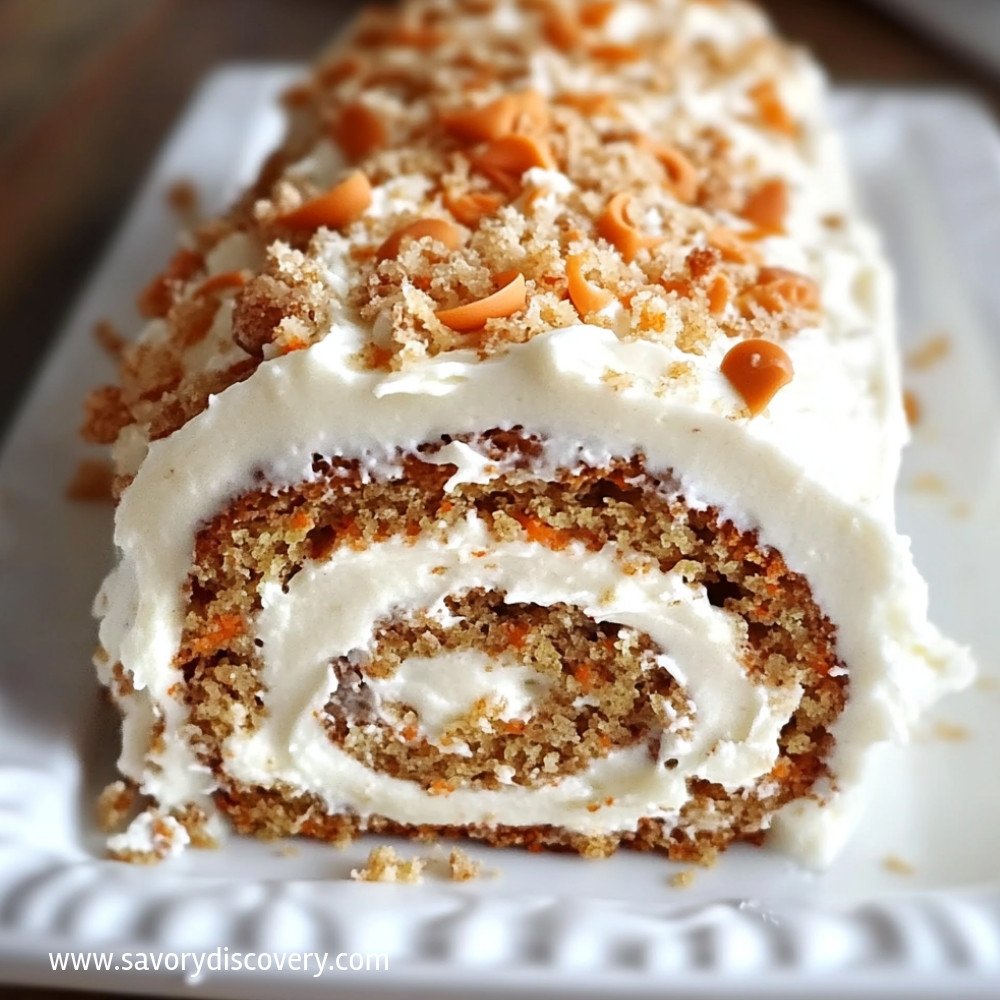 Carrot Cake Roll with Cream Cheese Frosting