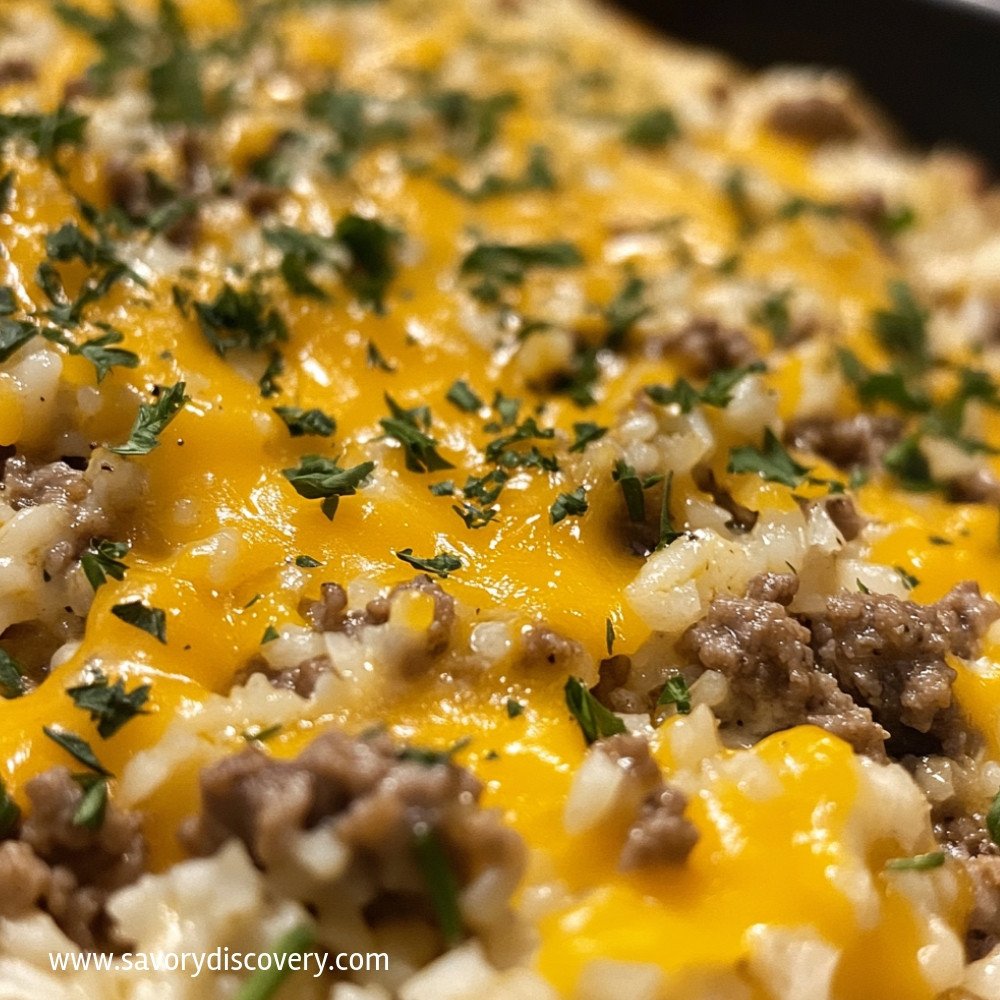 Cheesy Ranch Ground Beef and Rice Casserole