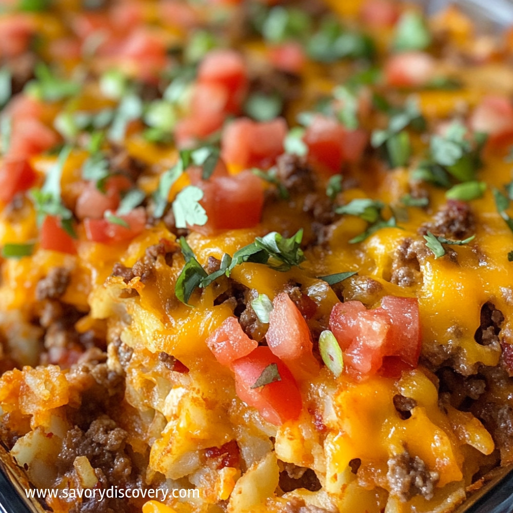 Cheesy Taco Hashbrown Casserole