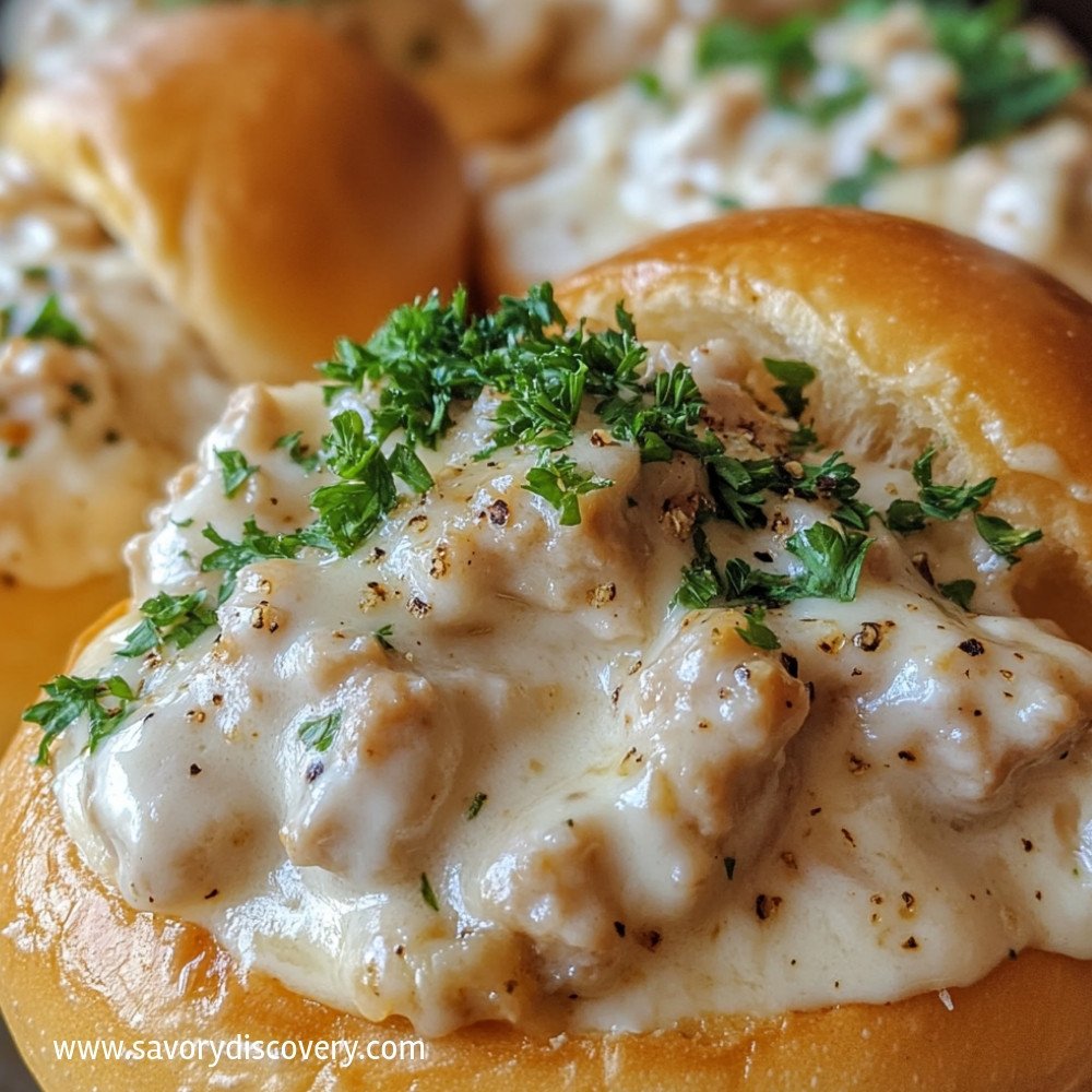 Chicken Alfredo Sloppy Joes