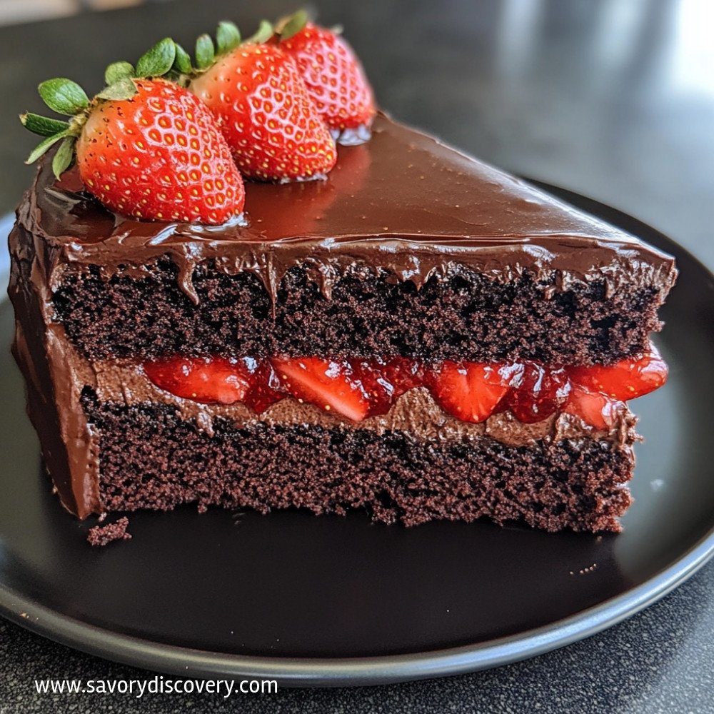 Chocolate Cake with Strawberry Filling