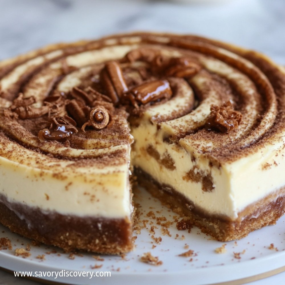 Cinnamon Roll Honeybun Cheesecake