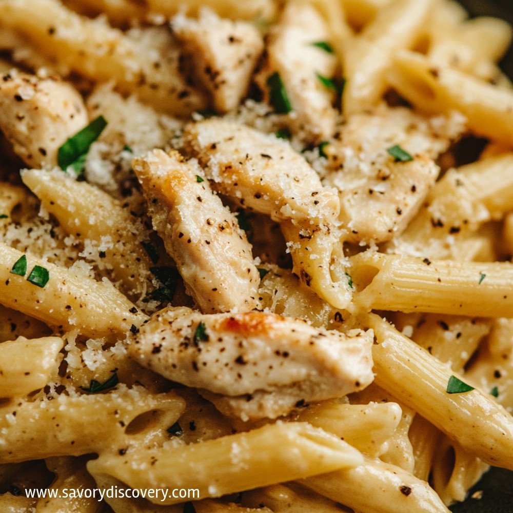 Crockpot Garlic Parmesan Chicken Pasta