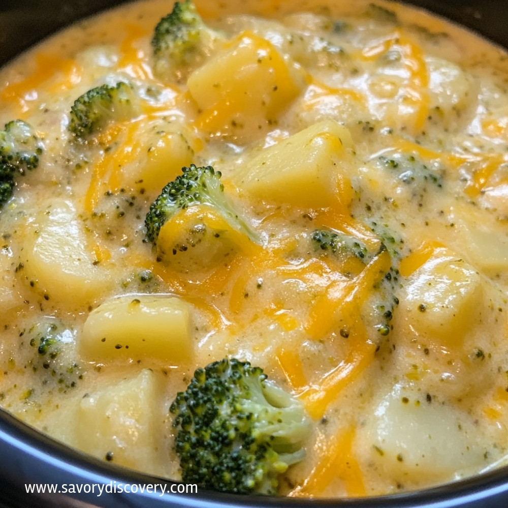 Crockpot Potato Broccoli Cheddar Soup