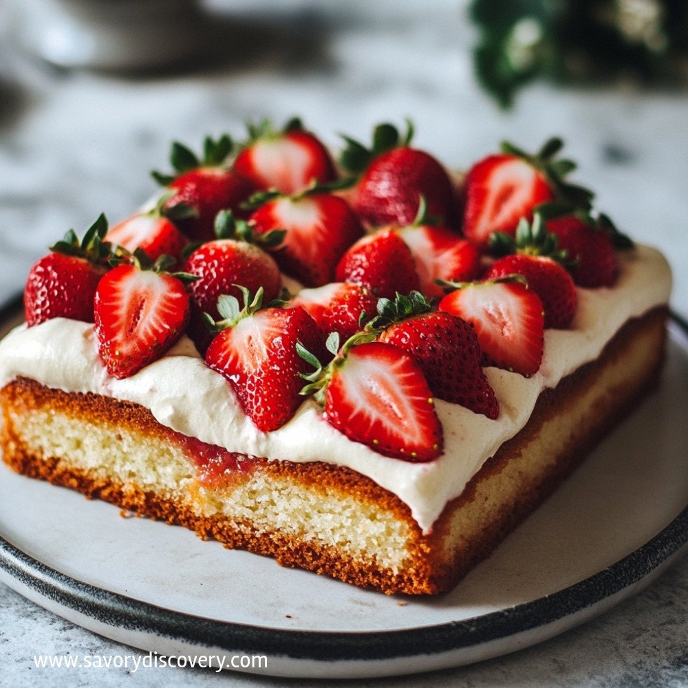 Eggless Strawberry Cake