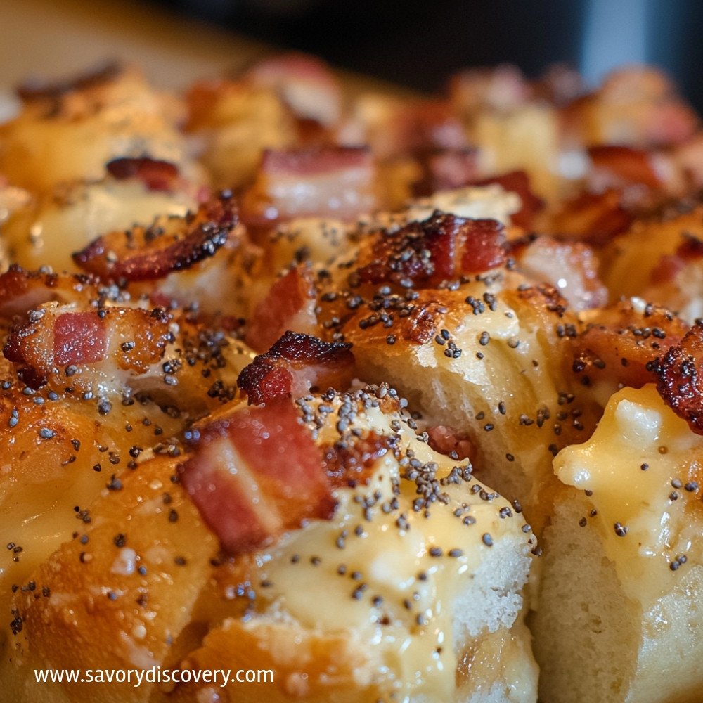 Everything Bagel Cheesy Bacon Pull Apart