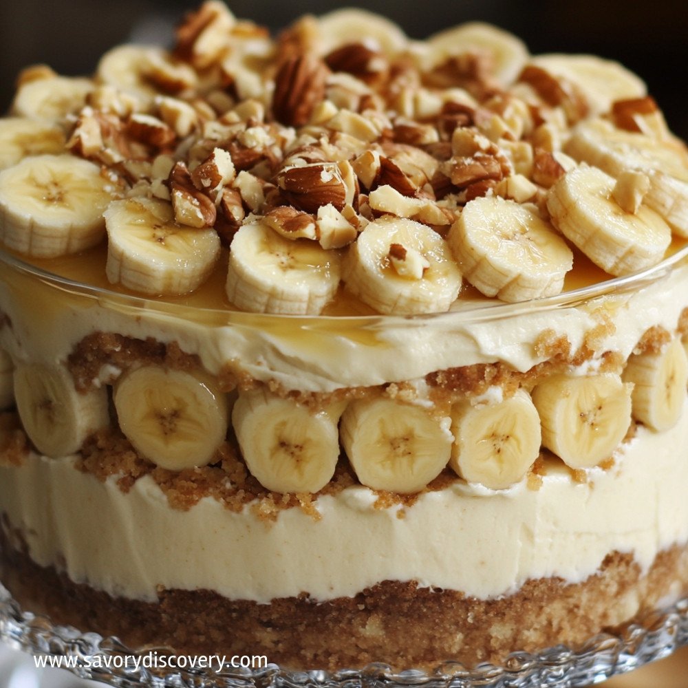 Heavenly Banana Walnut Cream Cake