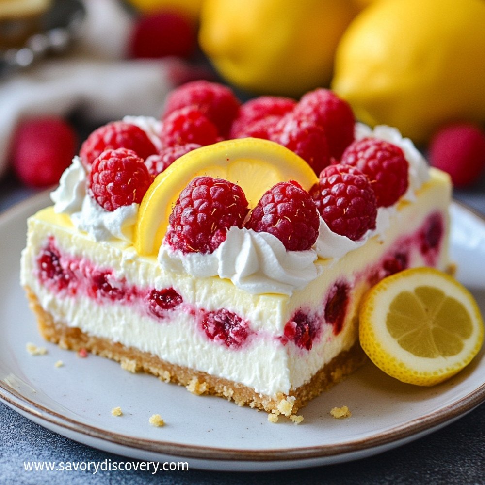 No-Bake Lemon Raspberry Cheesecake