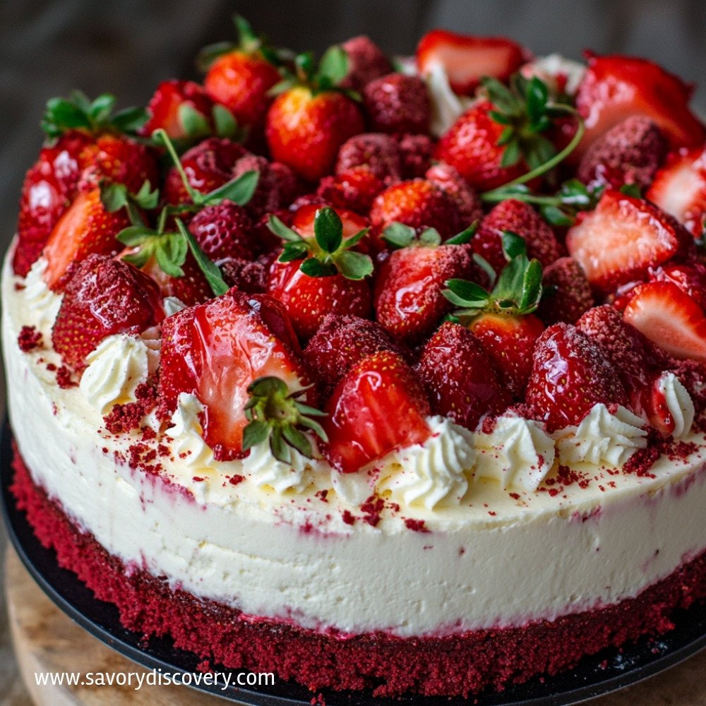 Red Velvet Strawberry Cheesecake