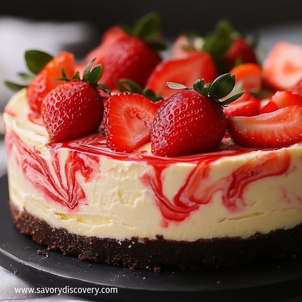 Strawberry White Chocolate Cheesecake