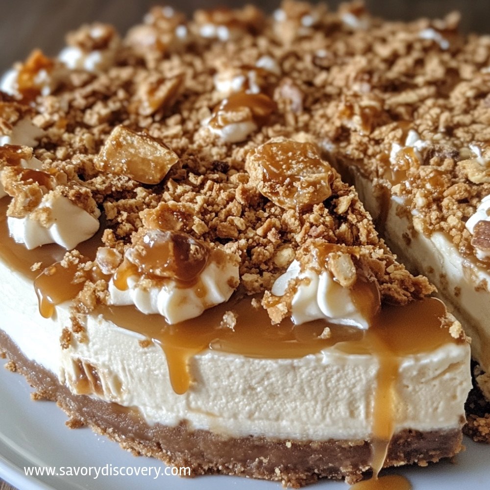 Toffee Caramel No-Bake Cheesecake