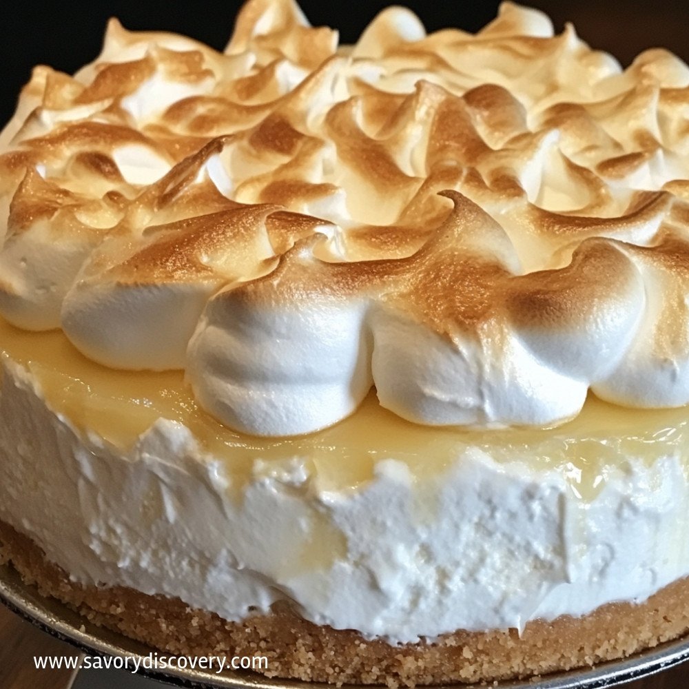 Triple Lemon Meringue Cheesecake